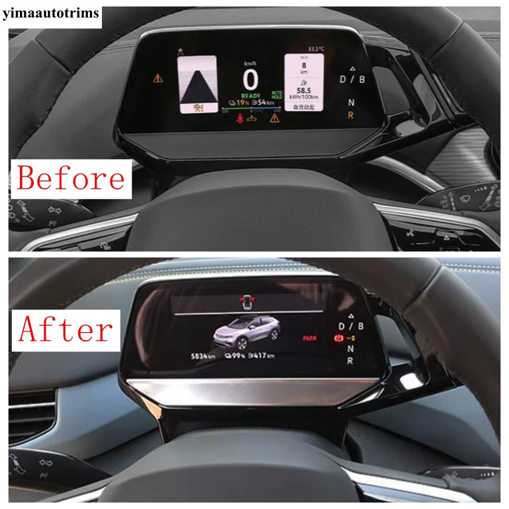 

Car Dashboard Instrument Panel Bezel Strip Cover Trim Fit For VW Volkswagen ID.4 ID4 2021 - 2025 Stainless Accessories Interior
