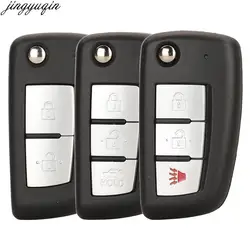 Jingyuqin Remote Car Key Case Shell For Nissan Juke F15 F16 2010-2018 Micra Pulsar X-Trail Qashqai 2/2+1/3/4 Buttons Entry Fob