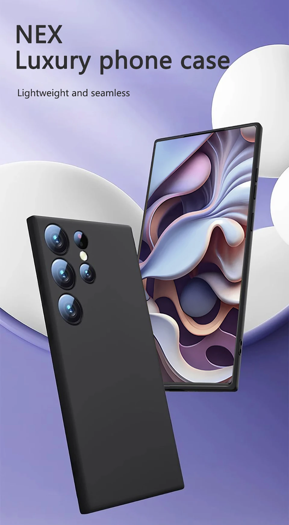 Luxuriöse Stoßfeste Hülle für Samsung Galaxy S26 S24 S23 S22 S21 S25 Ultra Plus Minimalistische Einfarbige Weiche Rückseiten-Abdeckung Zubehör – Detail 1