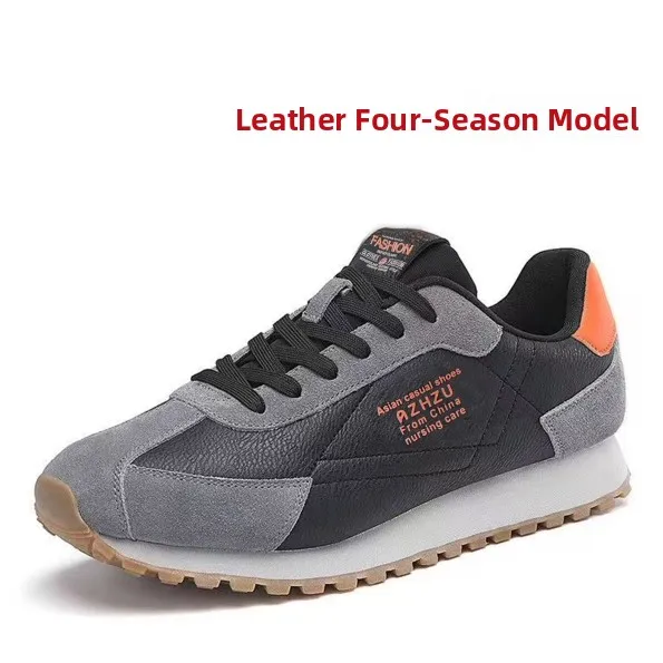 2026 New Men's Retro Genuine Leather Running Shoes Comfortable Soft Bottom Upgraded Version of the Classic Agan Slip-On Shoes
