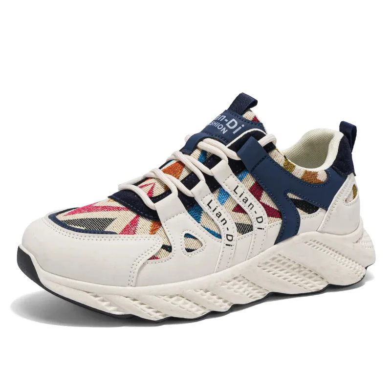 

Men's Casual sneakers sports shoes soft soles non-slip thick soles increase running vulcanized men's hoes canvas breathable