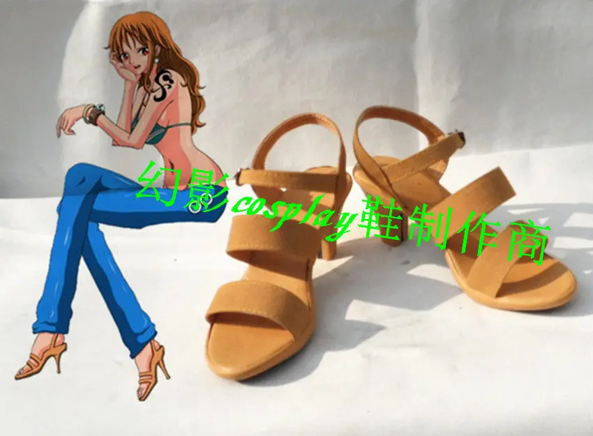 

Anime OP Nami Cosplay Shoes Boots High Heels Summer Day Bikini Woman Sexy Carnival