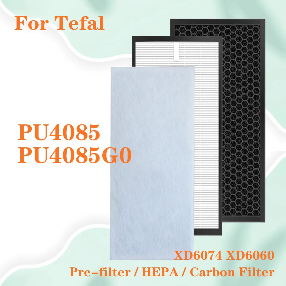 

For Tefal Intense Pure Air Connect PU4085 PU4085G0 Air Purifier Filter XD6074 & XD6060 Replacement HEPA Filter and Carbon Filter