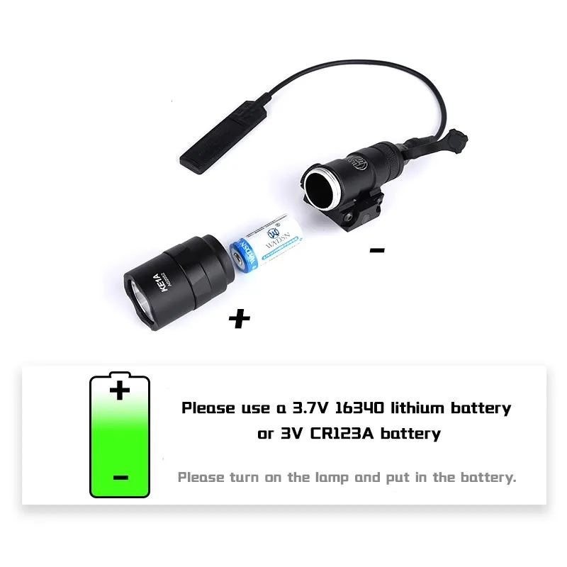 WADSN Airsoft Weaponlight M300 M300B Mini Light Hunting Metal LED Flashlight Fit Rifle AR15 M4 M16 M300C Lanterna Torch