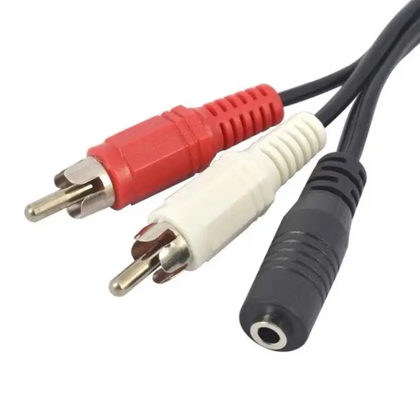 3.5 Audio Aux Socket Connector To Headphone Music Wire 3.5mm RCA Female Jack Stereo Cable Y Plug 2 Male Adapter