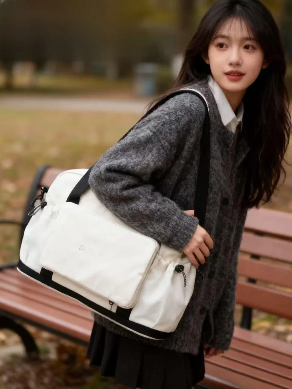 expandable-fitness-bag-sports-travel-hiking-computer-bag-yoga-dance-luggage-nylon-youth-casual-double-strap-pure-color-bag