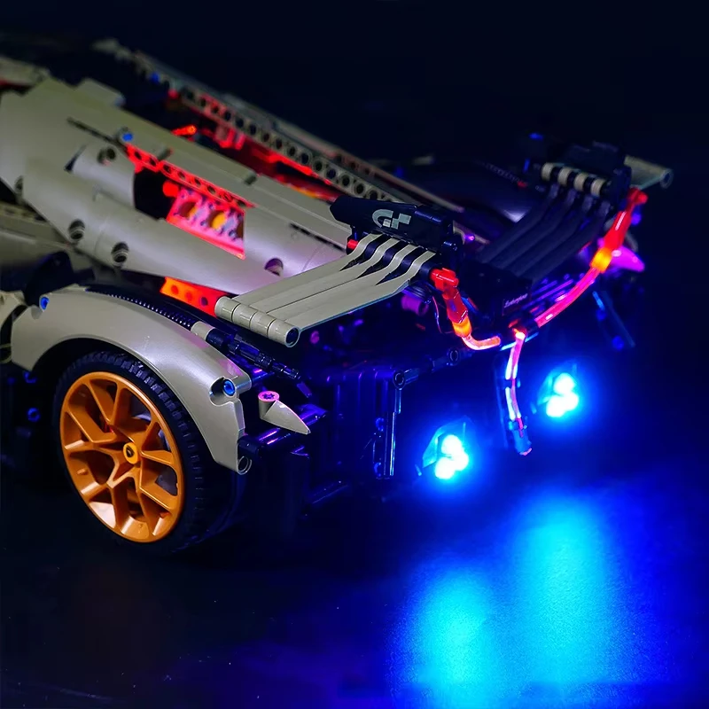 RC DIY LED Light Kit For LEGO MOYU 88001 Technical V12 Hypercar Car Building Block Set ( Only LED Light,Without Blocks Model)