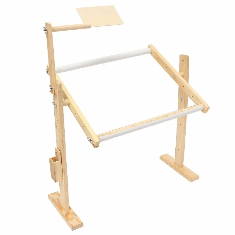 1Pc Adjustable Pine Wood Frame Floor Stand Cross Stitch Embroidery Tapestry Hoop Holder Handmade Sewing Craft Tools