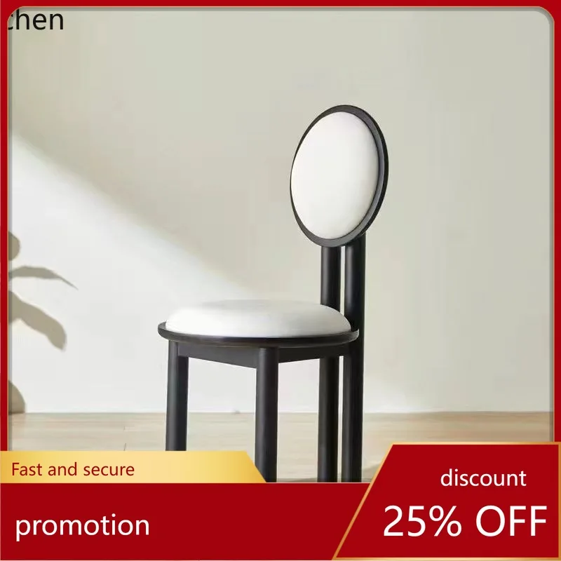 

ZML Retro Home Soft Chair Solid Wood Dining Chair Restaurant Chair Hotel Balcony Makeup Stool