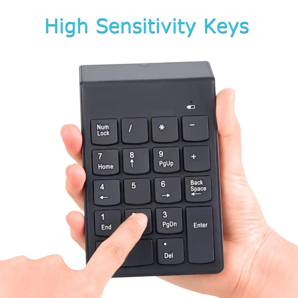 Small Size 2.4GHz USB Wireless Numeric Keypad Numpad 18 Keys Digital Keyboard For Bank Accounting Teller Laptop Notebook Tablets