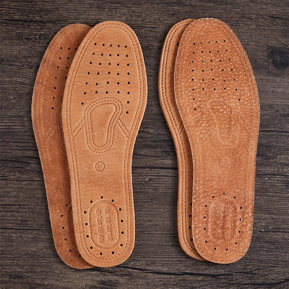 20pcs=10Pair Cowhide Insoles for Shoes Men Comfortable Deodorant Casual Leather Insole Feet Quality Leather Flats Shoe Sole