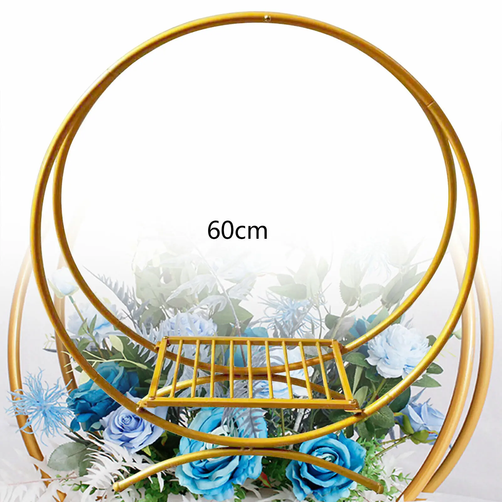 

60cm Double Hoop Round Cake Stand Flower Rack Wedding Background Stand DIY Large Size Metal Circle Balloon Arch Decor