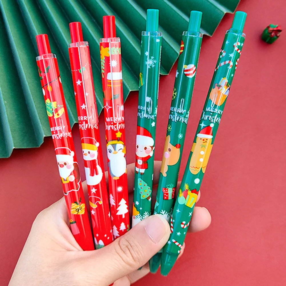 

Праздничные гелевые ручки прессового типа, школьные принадлежности, праздничный рождественский дизайн, добавляет праздничный аксессуар для офисного стола