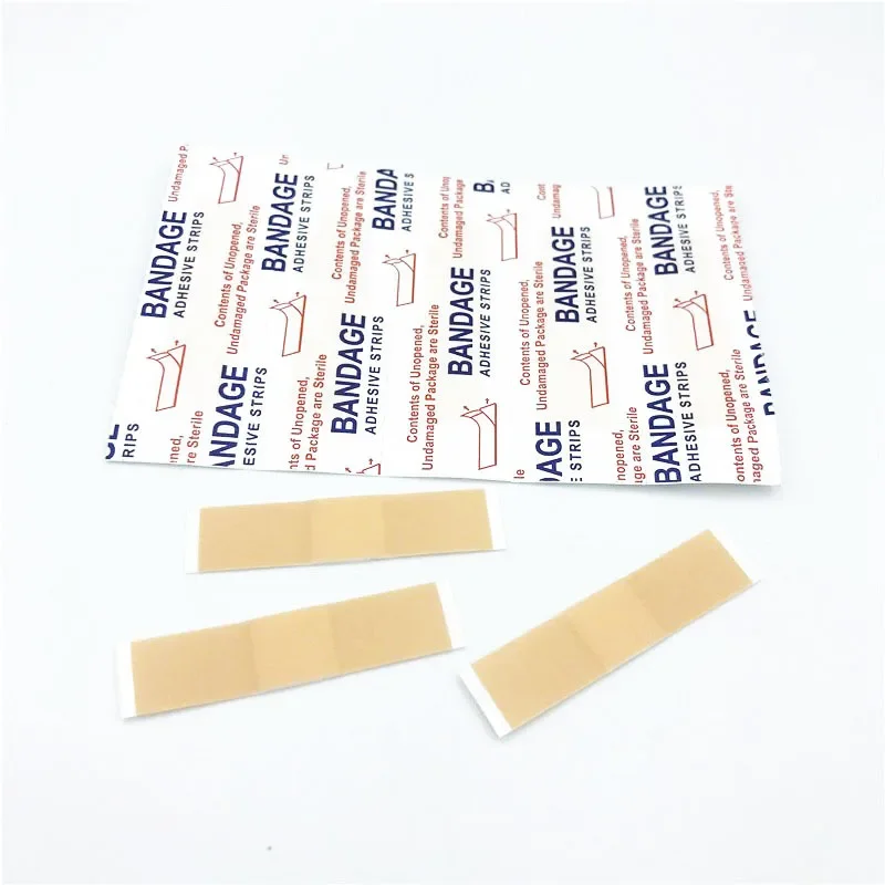 Mini ferida vestir bandagens adesivas, tiras de primeiros socorros, Mini Band Aid, pequeno ferida vestir patch, fita da pele de gesso, 4x1cm, 50pcs por conjunto