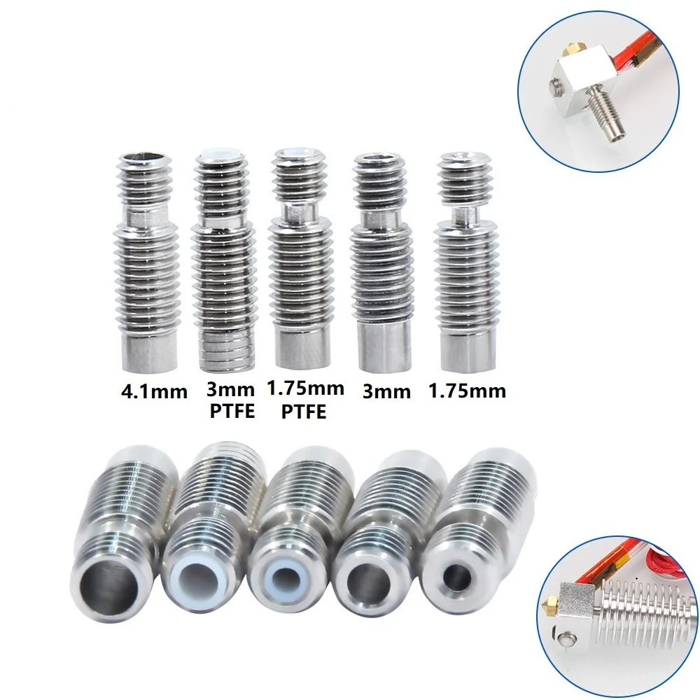 Hotend-impresora 3D Hotend Throat E3D V6 Heatbreak M7 M6, extrusora V6 de garganta de rosca 1,75, filamento de 3mm, tubo de alimentación de Metal, 4