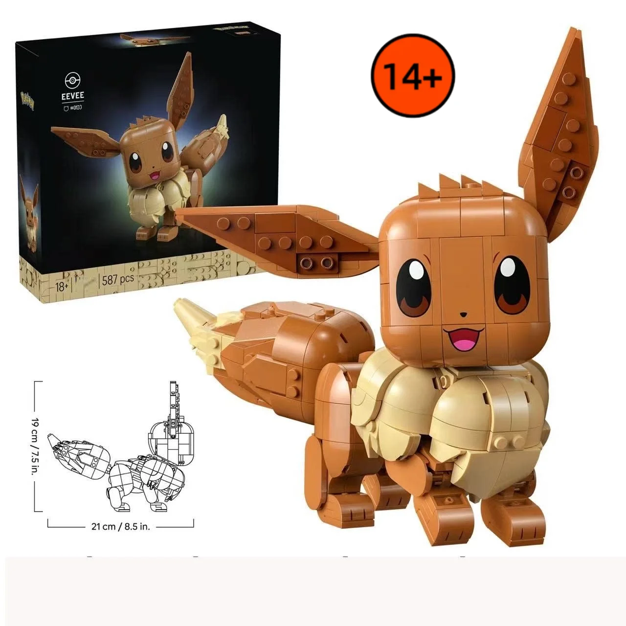 

НОВИНКА 2026: Набор строительных блоков Eevee (587 деталей), 3D-модель, конструктор, игрушки, подарки на Рождество и День рождения, совместим с LEGO.