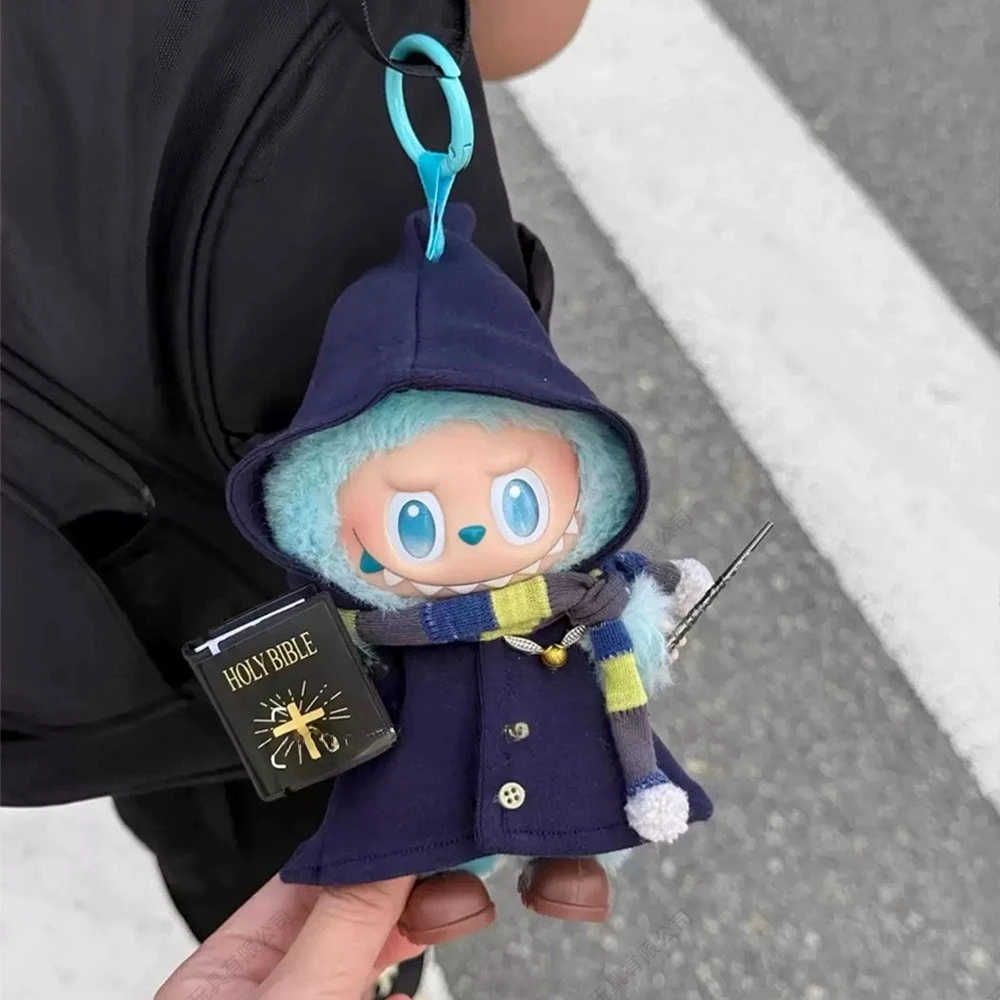 Capa de Elfo Encantadora para Boneca Labubu Mini: Acessórios de Roupa da Moda para Labubu com Lenço Combinando