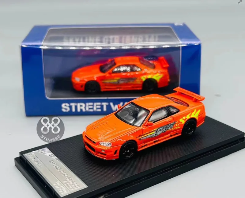 نموذج سيارة معدني مع التخصيص ، SW GTI ، تخصيص WWD ، 1:64 GTR R34 ، الحاجة إلى السرعة 7
