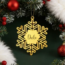 Custom Laser Cut Wooden Christmas Gift Tags with Names Personalized Snowflake Decor Customizable Wood Name Tags