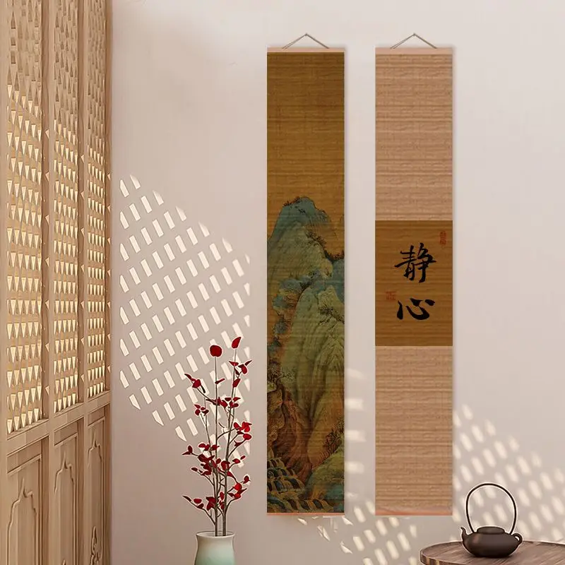 Chinese Style Hanging Painting Tea Room Tea Art Hanging Painting Zen Bamboo Curtain Chinese Style Zen Decorative Painting LF339