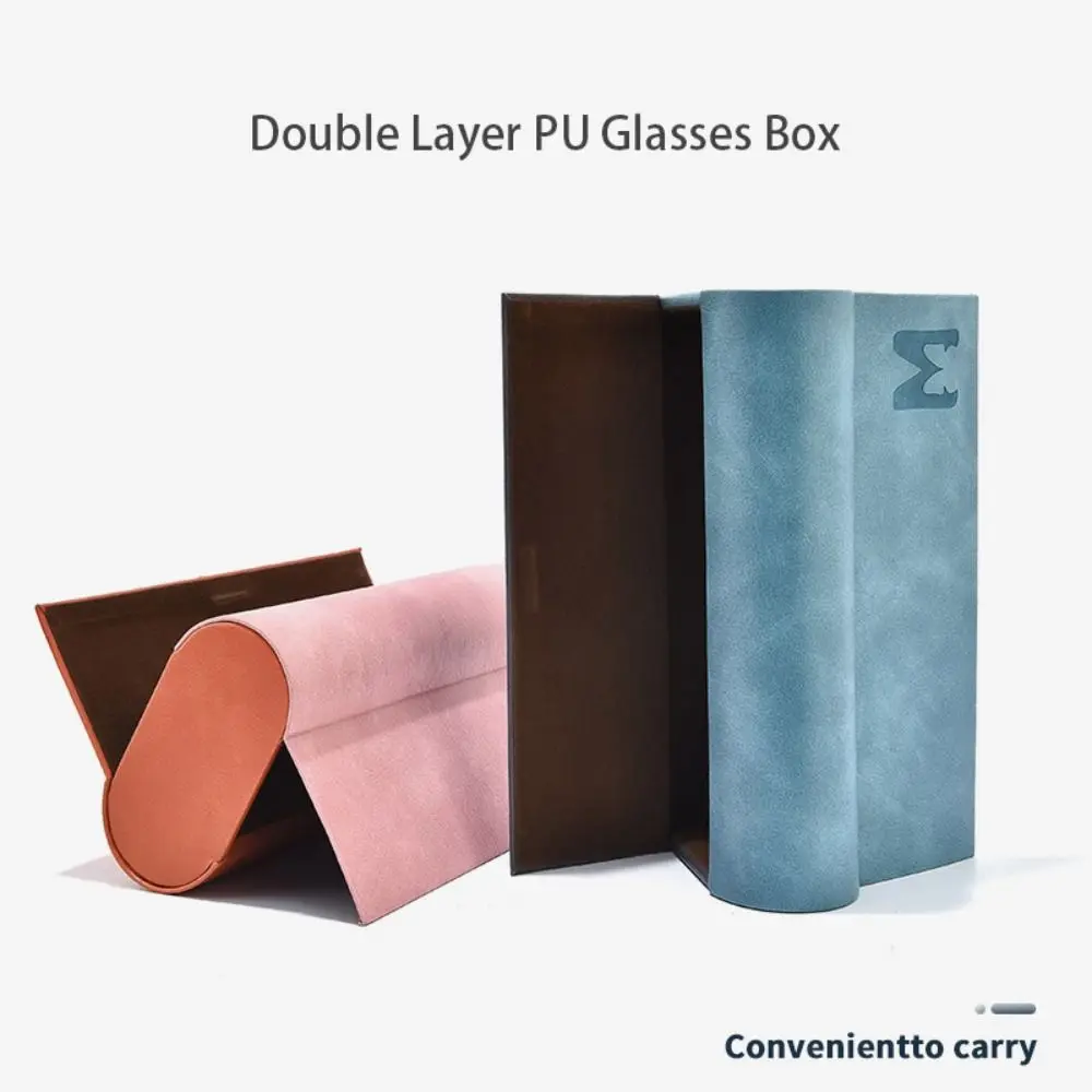 

PU Leather Double Layer PU Glasses Box Printed Two Pairs of Glasses Case Printing Glasses Case Cute Eyeglasses Case