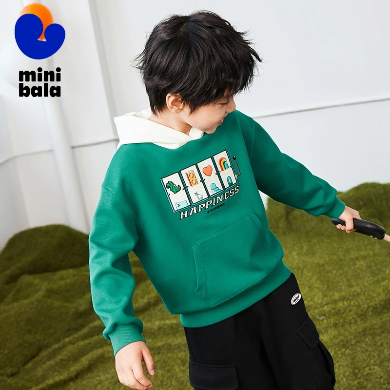 Mini Bala Sweatshirt Boys and Girls Stylish Children 2024 Spring and Autumn New Collection Hooded Loose Sweatshirt Trend