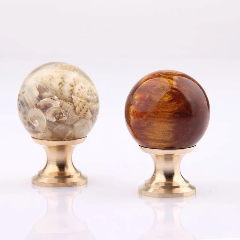 Luxury Amber Shell Tiger Eye Gold Cabinet Door Handles Drawer Door Window Kitchen Furniture Hardware Handle