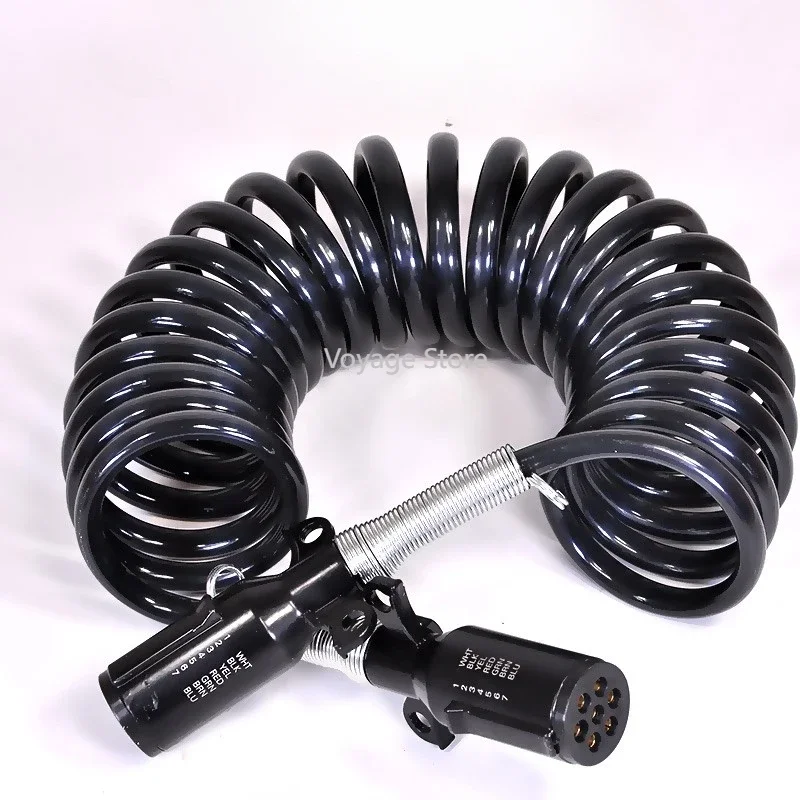 Suitable for semi-trailer seven-hole trailer line connection line high resilience seven-core spiral wire spring line Scania