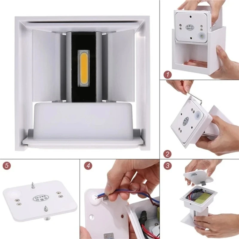 Imagem -06 - Prova Impermeável Água 6w 12 Interior ao ar Livre Conduziu a Lâmpada de Parede Alumínio Moderno Ajustável Superfície Montado Cubo Led Jardim Varanda Luz Ip65 à