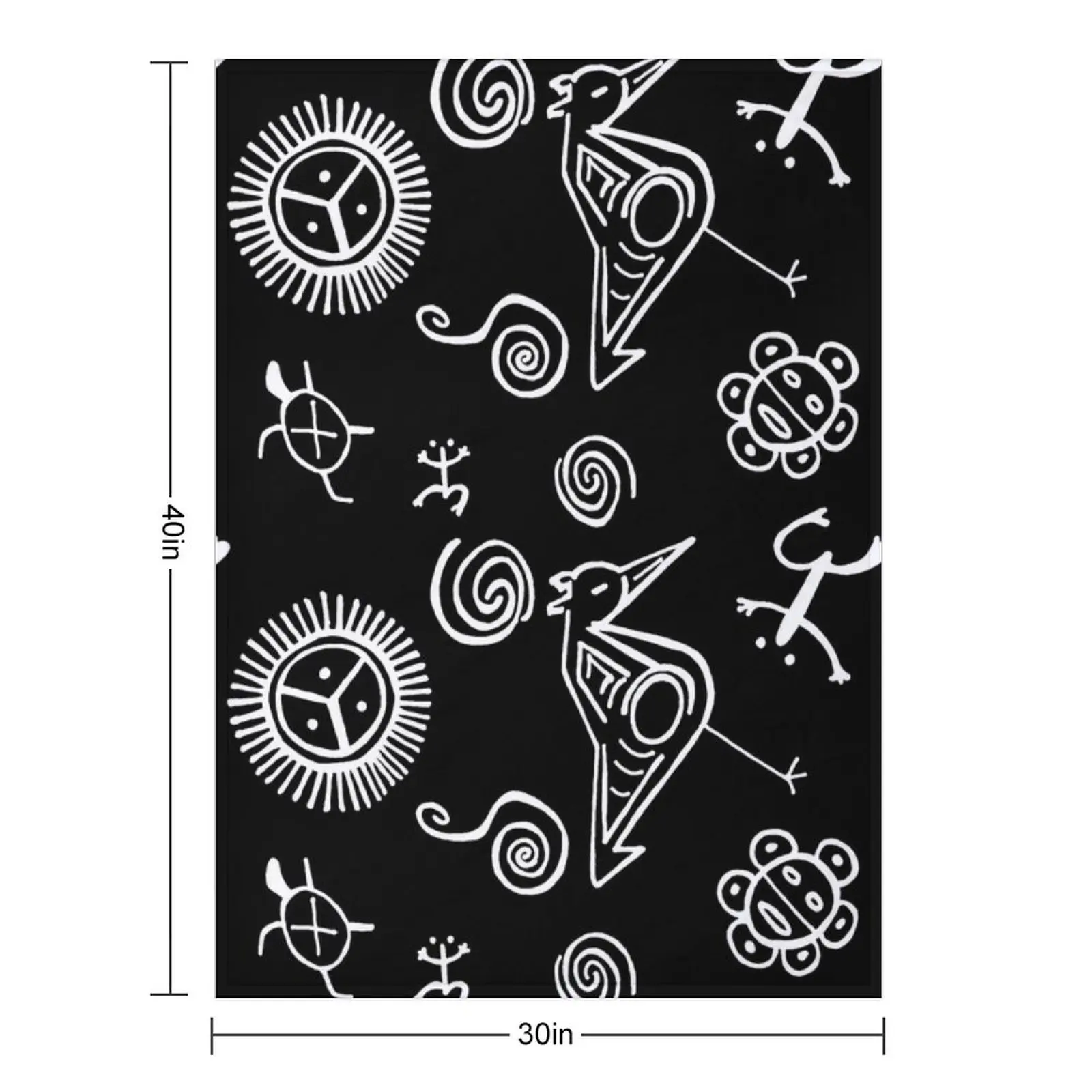 Taino Symbols | Black and White Taino Art Throw Blanket Hairy anime Decorative Beds Softest Nap Blankets