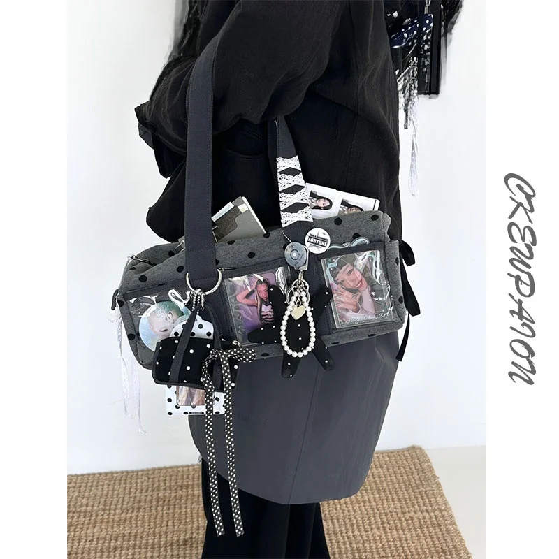 

Модная сумка для французского хлеба в горошек, высококачественная текстура, уникальный дизайн, модная универсальная сумка на одно плечо, подмышки