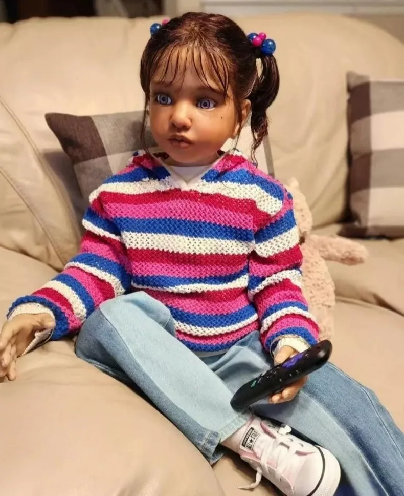 42in Realistic Painted Reborn Doll Kit Toddler Girl Rooted Hair Kids Womens Gift