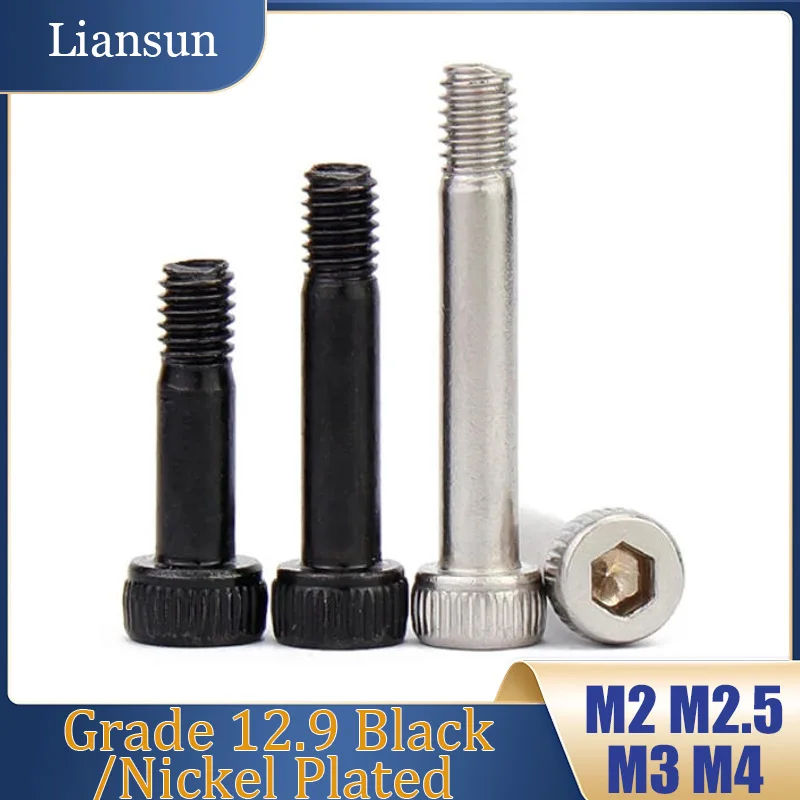 Grade 12.9 Nickel Plated/Black Half Threaded Hexagon Socket Head Bolts M2 M2.5M3M4 Hexagon Socket Head Bolts Half Shoulder Bolts