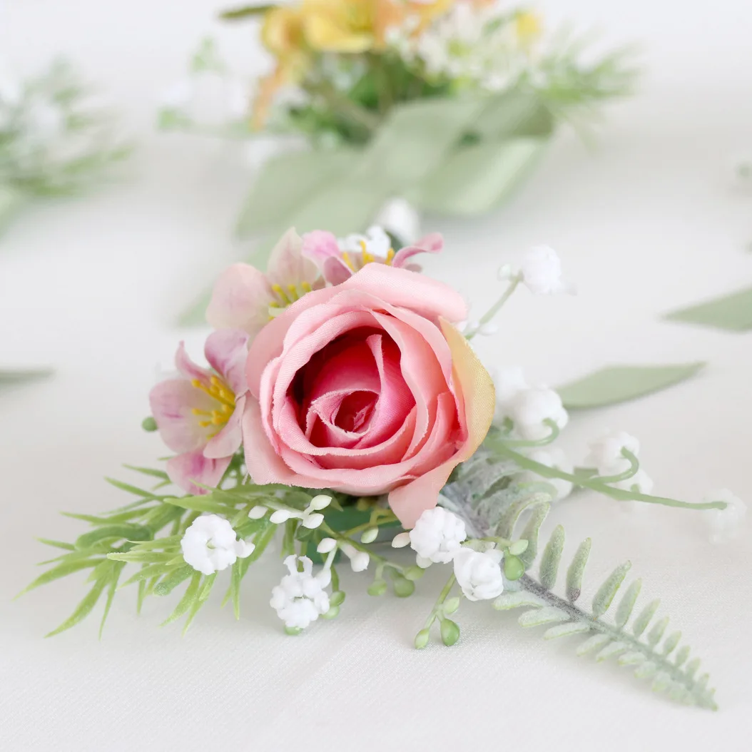 2024 Hochzeits blumen Corsage Brosche Hochzeit Zubehör 2 Stück pro Los