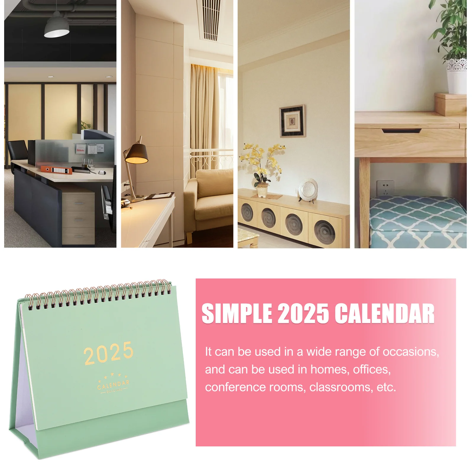 

Flip 2024-2025 Mini Desktop Calendar Thick Paper Smooth Writing Coil Binding Desk Planner For Office Home Decor Monthly
