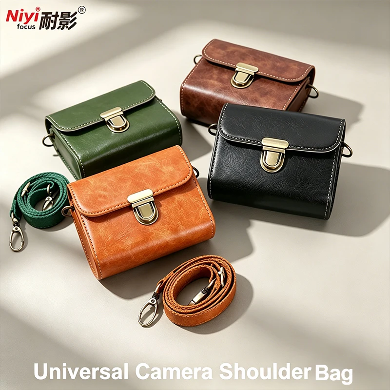 Camera Bag Card Machine Camera Storage Bag PU Leather with Strap Anti-fall for Canon G7XMark II G7X3 Sony ZV1 RX10 Ricoh GR3 GR2