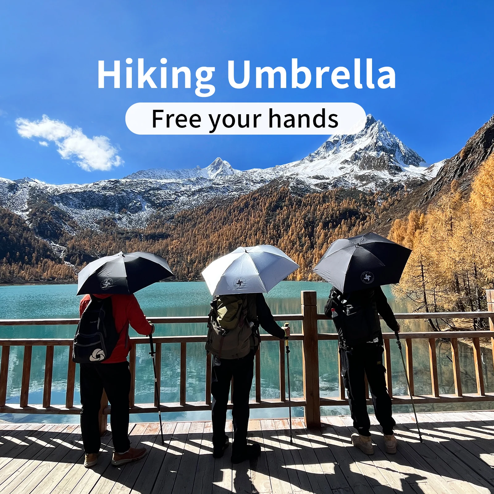 

Hiking Umbrella Ultralight Outdoor hiking long umbrella hands-free UV protection Umbrella Clip for Backpacks Sun & Rain Outdoor