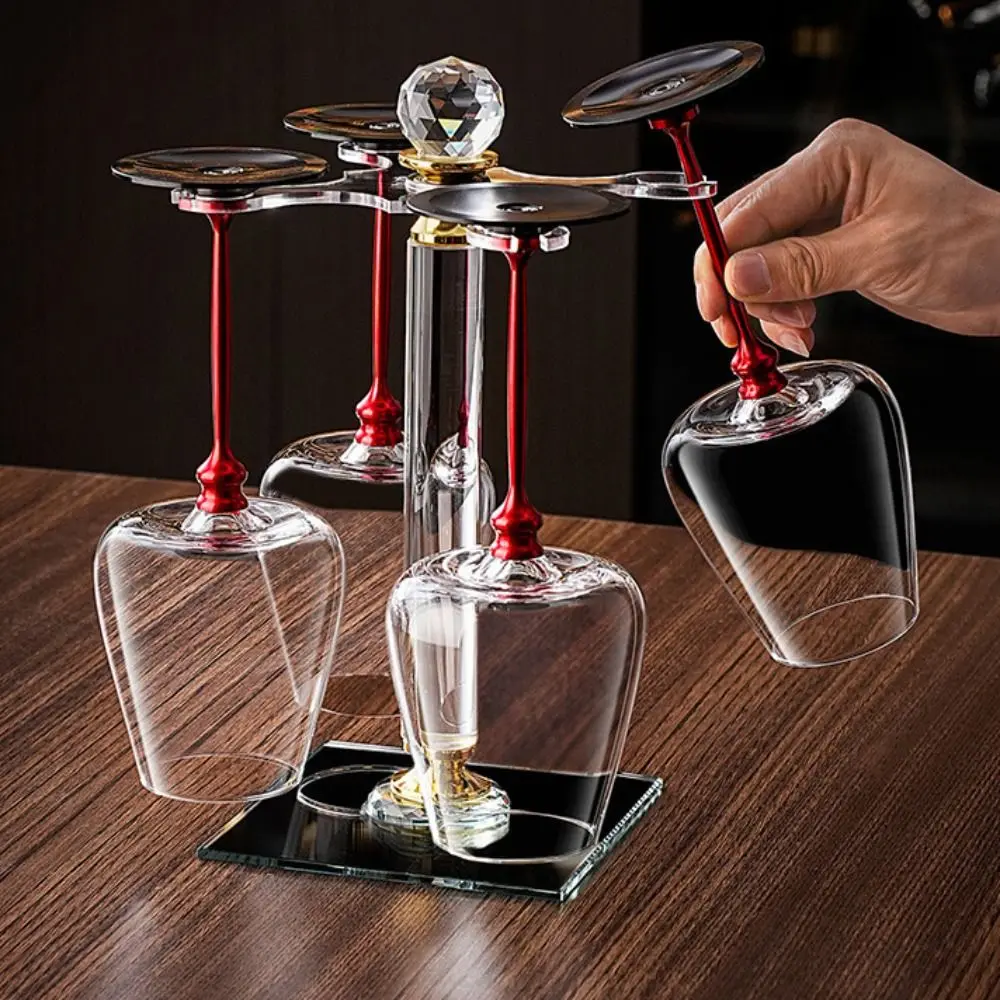 Unique Clear Rotating Glass Wine Glasses Ergonomic Holder Thickened Base Crystal Goblet 500ml Wine Decanter Glass Cup Gift