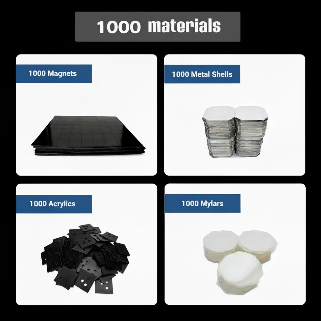 1000 Sets 50x50mm (2*2 Inch) Square Fridge Magnet Raw Materials Blank DIY Craft Supplies