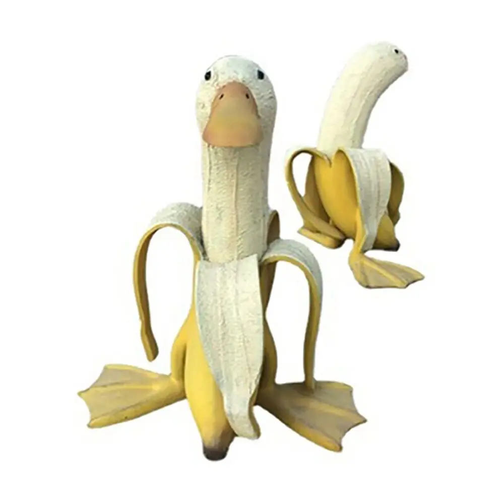 Yard Decorations Art Peeled Banana Garden Statue Creative Duck Statue For Outdoor Decor Garden Ornaments Accessories