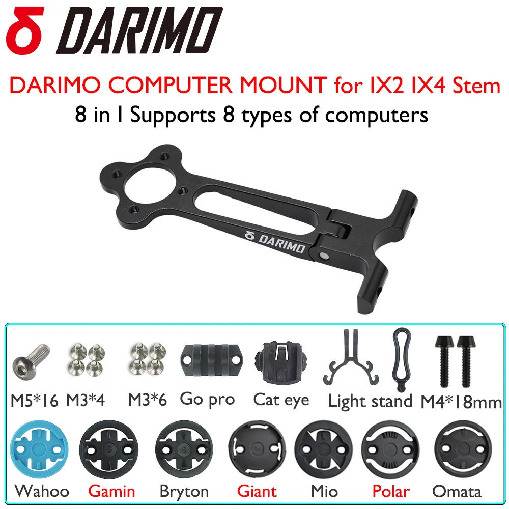 DARIMO -IX24 support d'ordinateur réglable pour vélo en aluminium pour tige IX2/IX4 8 en 1 ordinateurs vis Ti à Angle réglable 15.4g