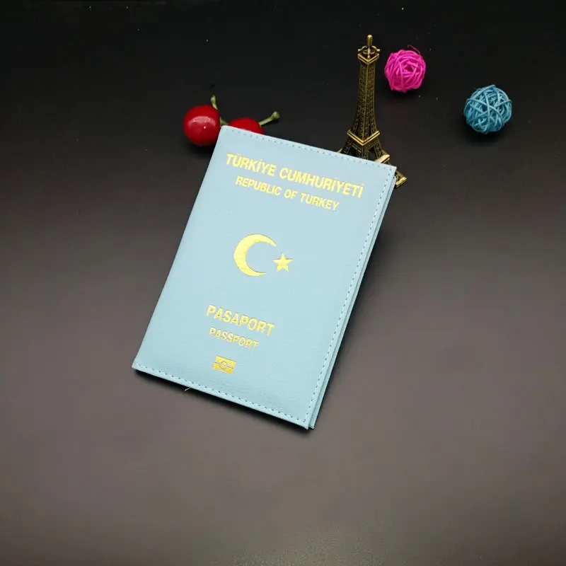 2022 New Creative Multi-functional Travel Turkey Passport Protective Cover PU Material Open Passport Holder Passport Cover