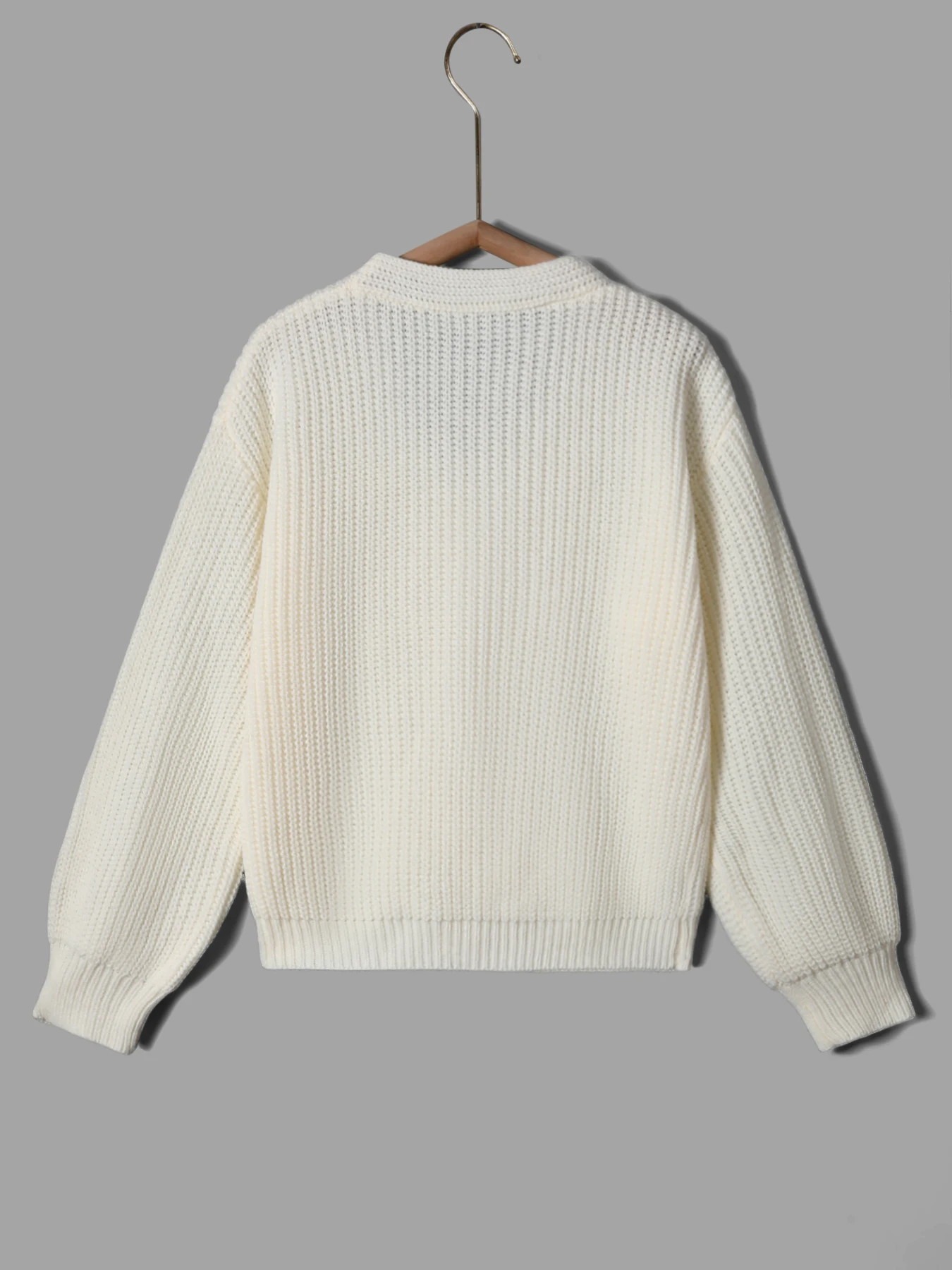 سترة كاجوال للفتيات من توين بلون سادة وأكتاف منسدلة #6