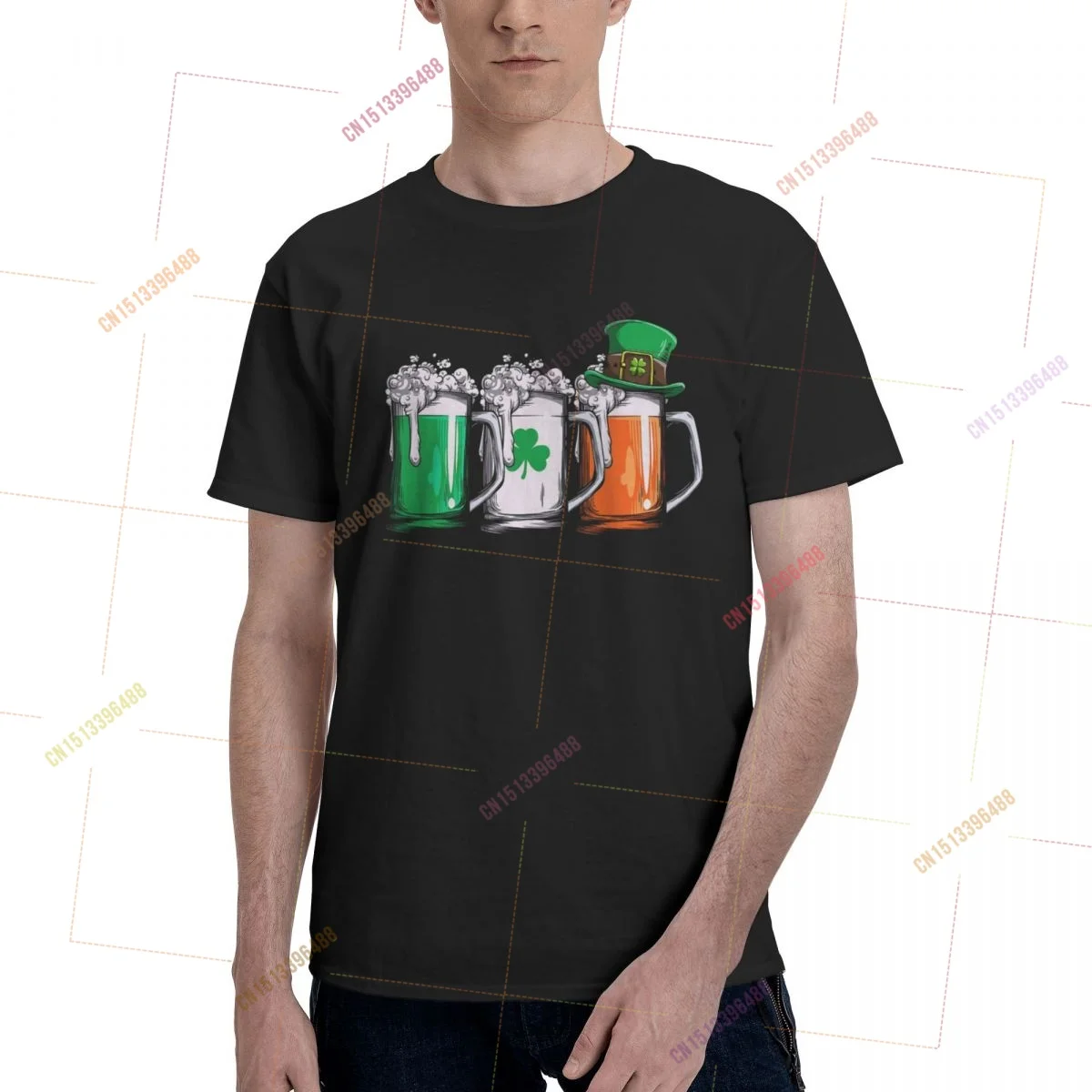 100% Cotton Irish Beer Ireland Flag St Patricks Day Men Women Leprechaun t shirts Men Women Clothing T-Shirts Tops Tees S-6XL