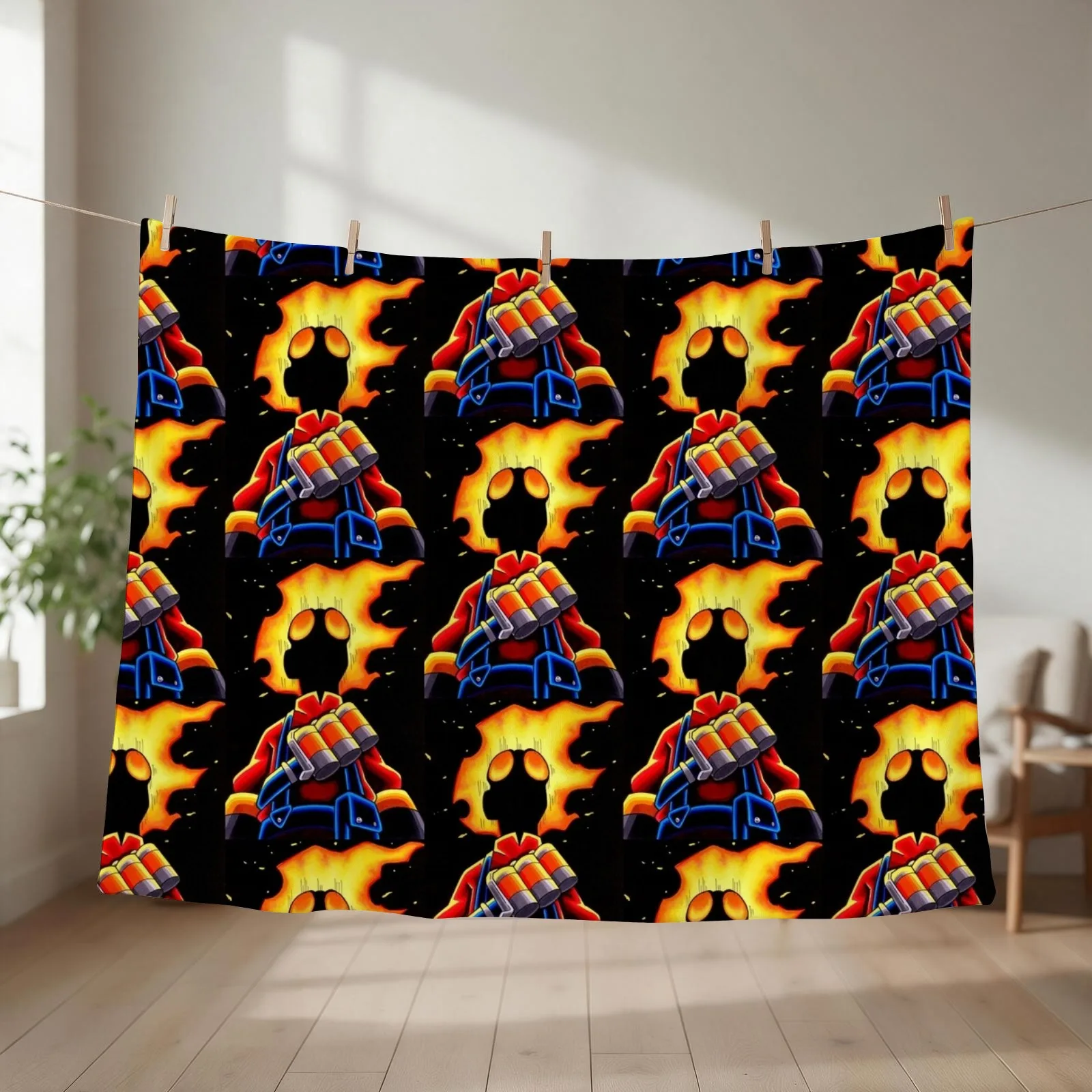 Pyro up in flames Throw Blanket Sofa Throw Warm Decorative Beds Cute Plaid Blankets