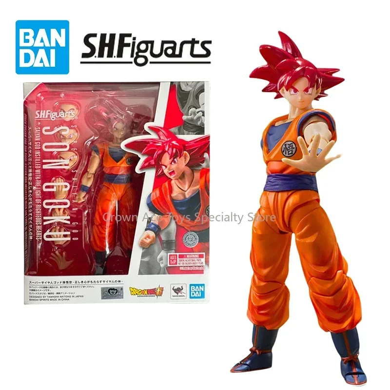 Dragon Ball S.H.Figuarts Super Saiyan God SON GOKU Mecha Friza The Right Heart Anime Action Figure Finished Model Gifts for Kids