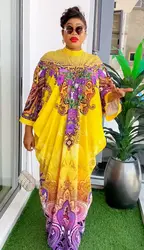African Dresses for Women Elegant Muslim Print Boubou Abayas Robe Dashiki Traditional Africa Clothes Ankara Outfit Evening Gown