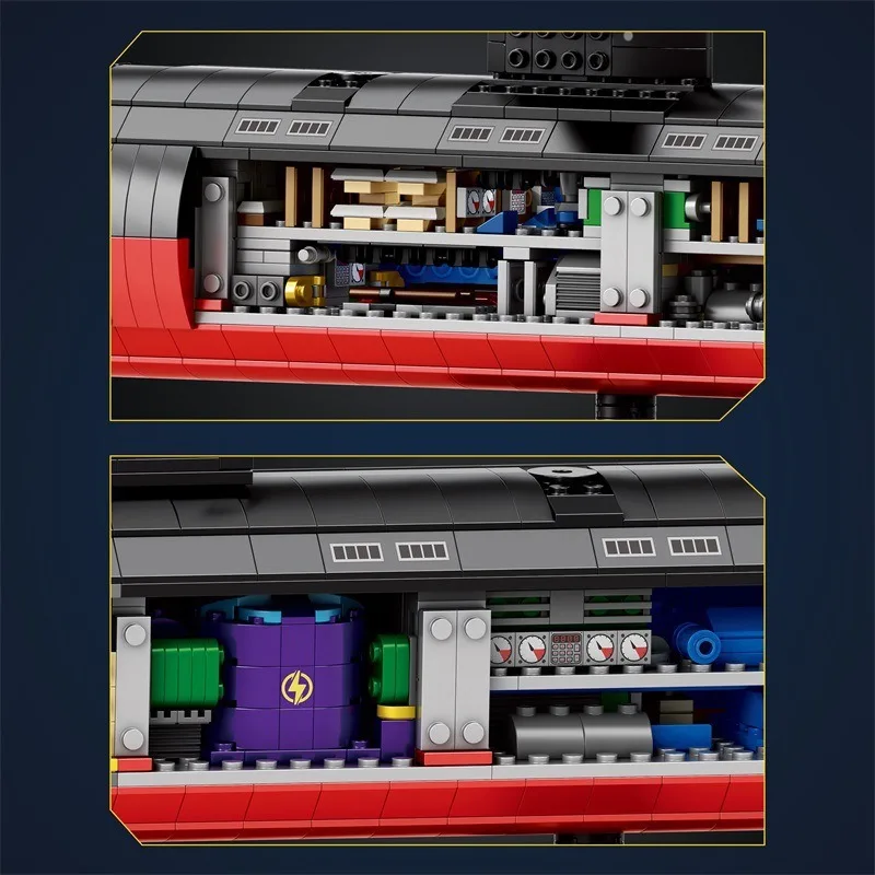 2750 قطعة اللبنات العسكرية MOC نموذج الغواصة صعوبة عالية التعليمية الكبار لعبة عرض قطعة الأولاد هدية عيد ميلاد