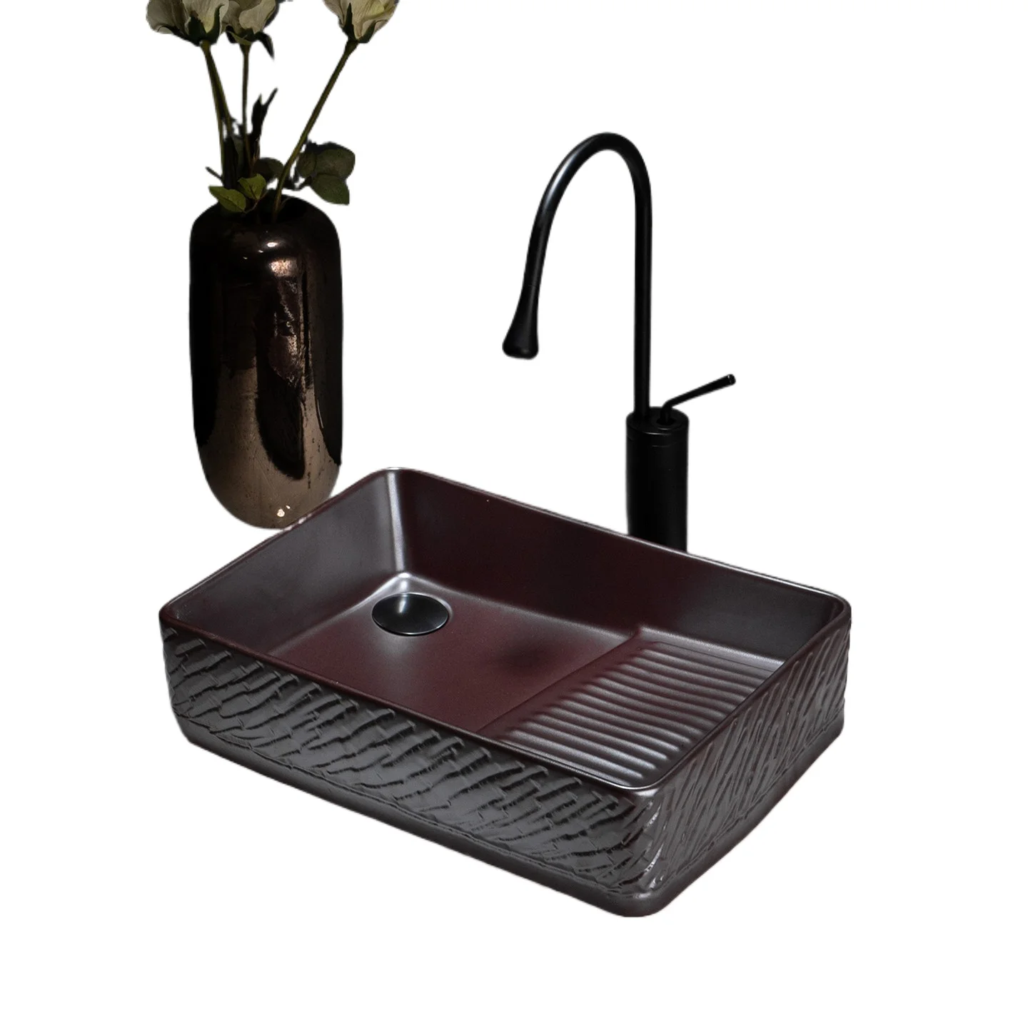 Balcony, Washing Machine, Basin on The Table, High-end Sense with Washboard, High-end Light Luxury, Side Launching and Drainage
