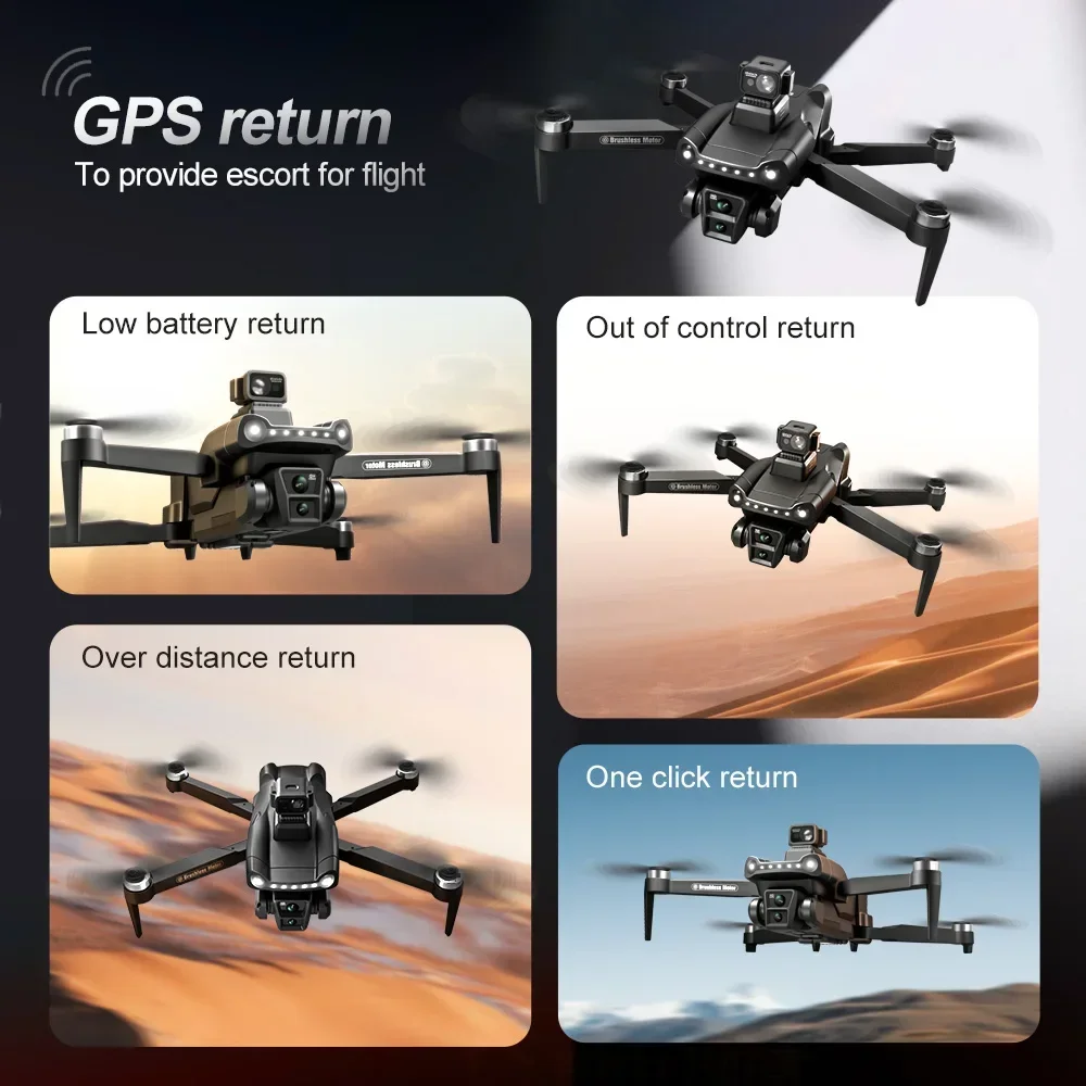 Fyzs V198 MAX Pro Drone GPS 8K มืออาชีพพร้อมกล้อง HD 5G WiFi FPV โดรน RC ไร้แปรงถ่านอุปสรรคส่งคืนอัตโนมัติ